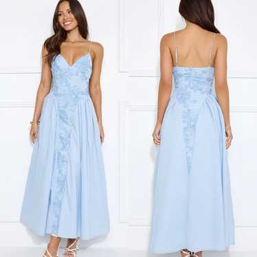 Angel Biba Sky Blue Floral Maxi Dress