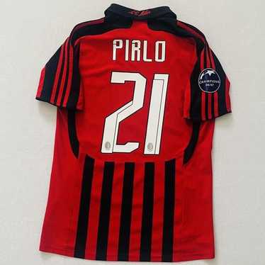 ウェア 00s adidas AC Milan soccer shirt kit y2k Vintage 2000s Adidas Embroidered AC Milan Futbol Soccer