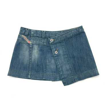 【DIESEL】5-Pocket Vintage Washing Denim Mini Skirt Women's Mini skirt in clean-wash denim | Black | Diesel