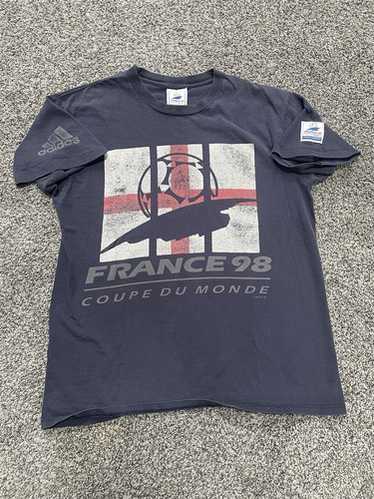 '98フランスWC adidas大会公認Tシャツ(希少デザイン) NWT! France 1998 World Cup Home Shirt Jersey Adidas (No Star
