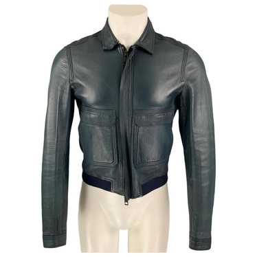 Burberry ジップアップ レザー ジャケット Burberry ジップアップ パーカー | ブルー | FARFETCH JP
