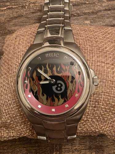 レア vintage fossil big tic y2k Archive Rare y2k 00s FOSSIL Big Tic JR-8096 Blue Quartz Animated