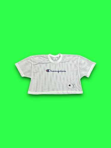 80s Champion Football Mesh T-shirt 92番 Yearbook Mesh Football Tee, V-neck - Champion