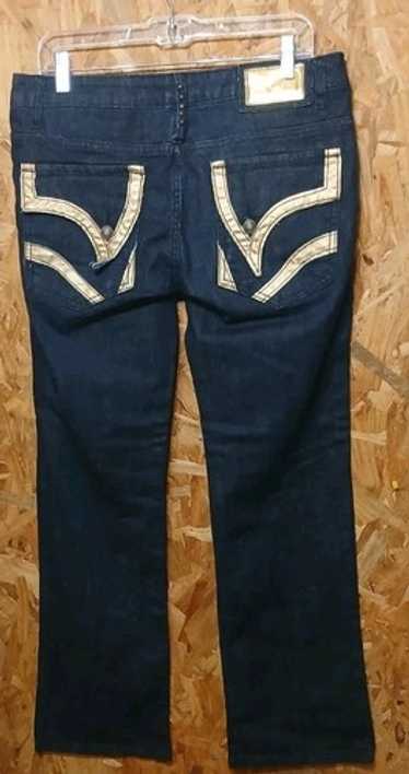 ヴィンテージ レディースジーンズ ROBIN'S JEAN ゴールドの羽 Robins Jean Low Waisted Womens Flare Vintage Size 27/33