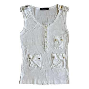 トップス D&G DOLCE&GABBANA Frilled Camisole D&G DOLCE GABBANA Vintage Y2K pink rose green ruffle trim