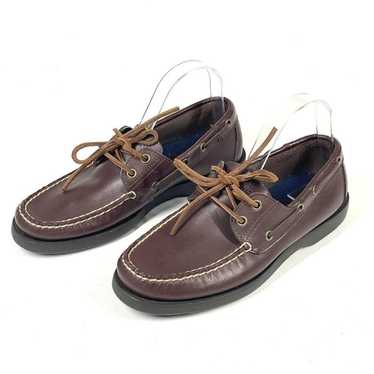靴 90's POLO SPORT \"LEATHER MOCCASIN SHOES\" Vintage Polo sport Ralph Lauren Brown Leather Boat Shoes