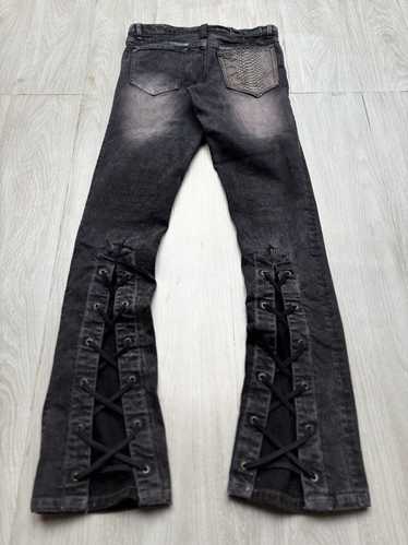 パンツ SHELLAC wash black flare denim archive SHELLAC wash black flare denim archive