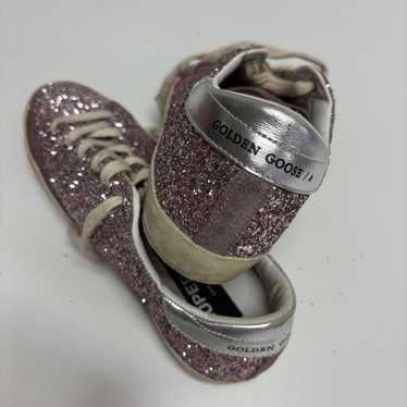 【関税&送料込】Golden  Silver Black Glitter Super-Star Golden Goose Silver and Black Glitter Superstar Sneakers