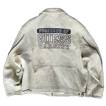 A*Y様 90s GUESS USA leathe bomber jacket Vintage 90s Guess USA Leather Bomber Jacket Size XL Hip hop