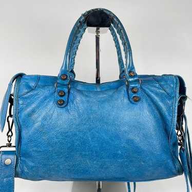美品 BALENCIAGA THE FIRST 2WAY BAG BALENCIAGA The First City 2Way Hand bag BEIGE Leather