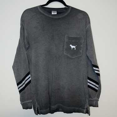 VS PINK Acid WashLong Sleeve Crew Neck