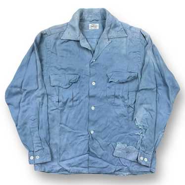 トップス 50s gaylord rayon gabardine shirts Vintage 1950's Two-tone Rayon Gabardine Pullover Gaucho