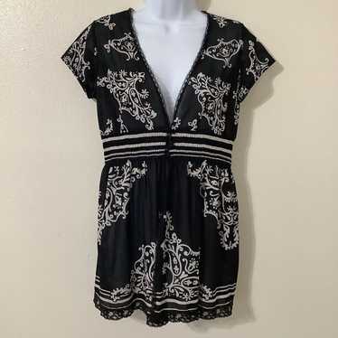 Vintage Y2K RTQ Black Sheer Boho Babydoll Whimsigo