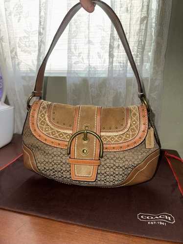 Vintage Coach Suede soho hobo オールドコーチ Coach Vintage Soho Limited Edition Suede Leather Chevron