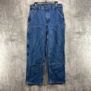 【CARHARTT】DOUBLE KNEE DENIM JEANS Carhartt WIP Double Knee Unisex Pants Unisex Jeans Blue