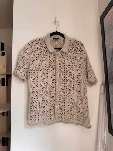 stussy crochet knit shirts 完全正規品 NEW Stussy Crochet Knit Shirt Natural Cotton short sleeve XL