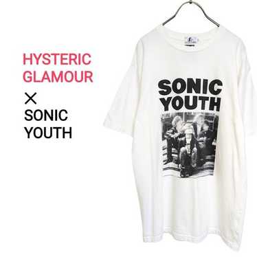 90s HYSTERICS × Sonic Youth リンガー 白 Tシャツ HYSTERIC GLAMOUR ヒステリックグラマー 02201CT29 SONIC YOUTH