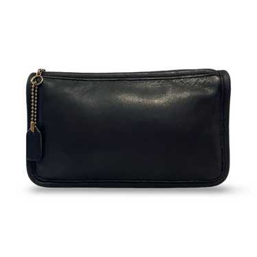 Vintage Coach Change Purse Black がま口 Vintage Coach Black Leather Wristlet - Zippered - Clutch