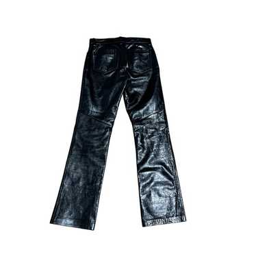 GAP〈black real leather pants 2002 00s 〉 Vintage GAP 6 Leather Pants Black Original Straight Fit High