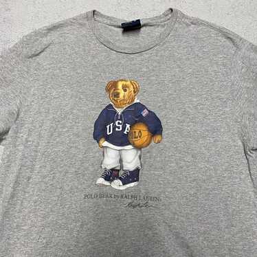 90’s.polo.BEAR/長袖Tシャツ、ヴィンテージ、バスケUSAプリント Polo bear basketball - Gem