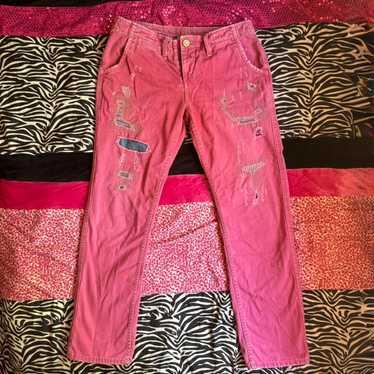 【希少モデル】TRUE RELIGION デニムパンツ　ビジュー　ピンク true_w_shorts04c.jpg