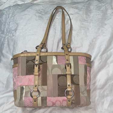 バッグ Rare COACH Patchwork Mini Bag Pink Patchwork Vintage Coach Shoulder Bag - Coach Bag - Trendy