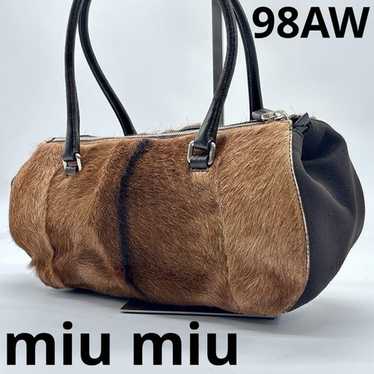 MIU MIU 90s archive がま口 バッグ VINTAGE MIU MIU archive 90s Green Nylon Mesh Shoulder bag