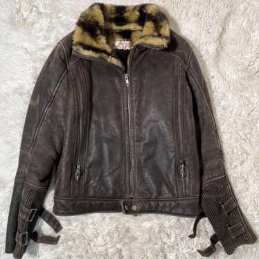 ジャケット・アウター 00s a.f. japanese label leather jacket 00s japanese label leather jacket y2k（00s japanese label