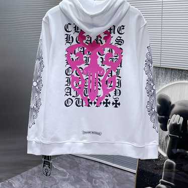 希少/入手困難◆CHROME HEARTS◆LLS PORTRAIT HOODIE WHITE/PINK 希少/入手困難◇CHROME HEARTS◇LLS PORTRAIT HOODIE WHITE/PINK