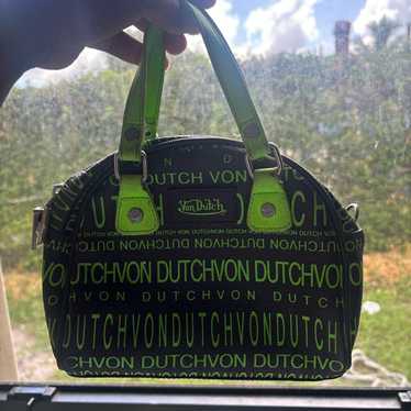 VonDutch ボンダッチ　エナメルボストンバッグ 美品 VonDutch ボンダッチ ボストンバッグ エナメル ネイビー