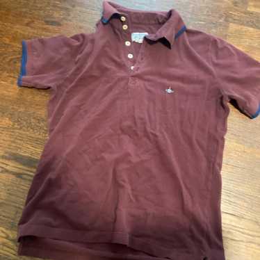 トップス Vivienne Westwood Frill polo shirts Vivienne Westwood Contrasting Black Collar White Polo Shirt