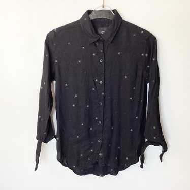 Rails Robyn Linen Blend Button Up Top with Embroi… - image 1