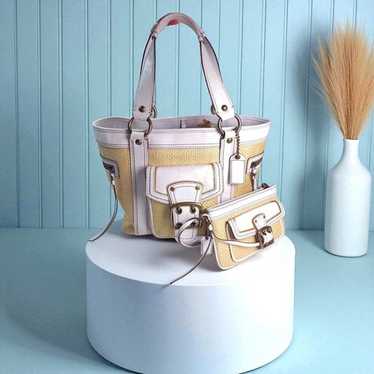バッグ Coach Legacy Buckle Straw Shoulder Bag Coach Legacy Buckle Straw Shoulder Bag G90 | eBay