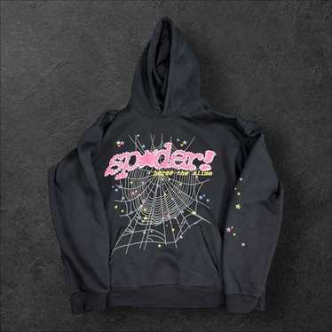 sp5der 黒パーカー値下げ中 Black and Pink Sp5der Hoodie - Free Shipping