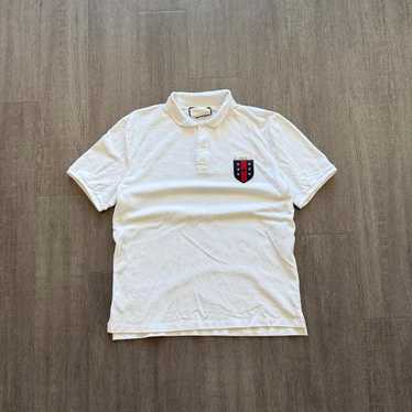 レア♡グッチ ポロシャツ 刺繍 bee ggマーク ダブルg サイズM GUCCI - GUCCI グッチ キャット刺繍ワッペン付きスウェット半袖