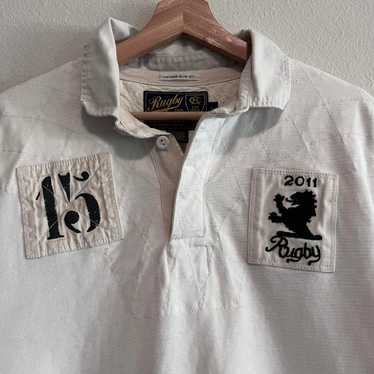 POLO Ralph Lauren ruggy shirt　アイアンクロス　XL Polo Ralph Lauren Stripe Knit Rugby Shirt Polo Black Multi