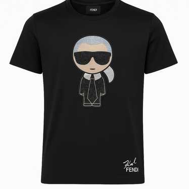Karl loves Fendi ブラックジャケット Fendi - Black Tonal Karligraphy Denim Jacket | Mitchell Stores