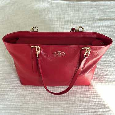COACH CHICAGO ELLIS TOTE トートバッグ Coach Chicago Ellis Mini Tote Chalk Leather Zipper Handbag