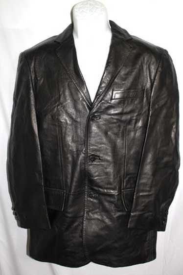 着用回数3〜４回　BOSS Lamb Leather Jacket Hugo Boss LEVIS Lamb Skin Leather Biker Jacket Mens Size XL