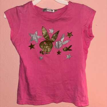 90s PLAY BOY プレイボーイ　Tシャツ　ラグラン　y2k ピンク Y2k playboy tee - Gem
