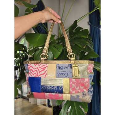 バッグ Ccach Patchwork Signature Shoulder 464 COACH Signature Patchwork Shoulder Bag/ Crossbody Bag