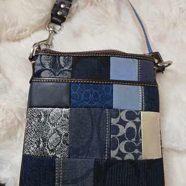 バッグ COACH Patchwork Denim Shoulder Bag Coach denim patchwork hobo - Gem