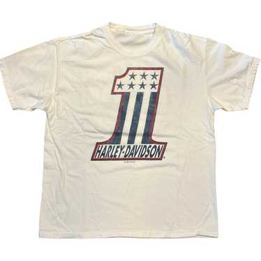 古着　Tシャツ　1 Harley Davidson XL 白　Y2K 古着 90s USA製 HARLEY DAVIDSON × ZZ Top 「Two American