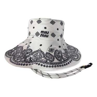 ハット MIU MIU BUCKET HAT Miu Miu Bucket Hat in Piombo & Blue | FWRD