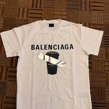 BALENCIAGA ホワイト Tシャツ Sサイズ BALENCIAGA バレンシアガ ロゴプリント 半袖 Tシャツ S ホワイト