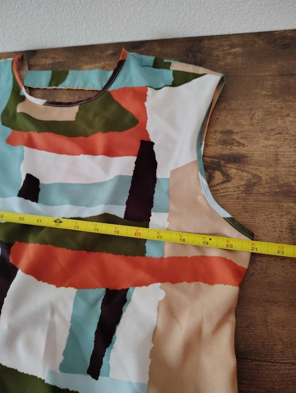 Shein Block Patch Multicolor Colorful Top Open Ba… - image 4