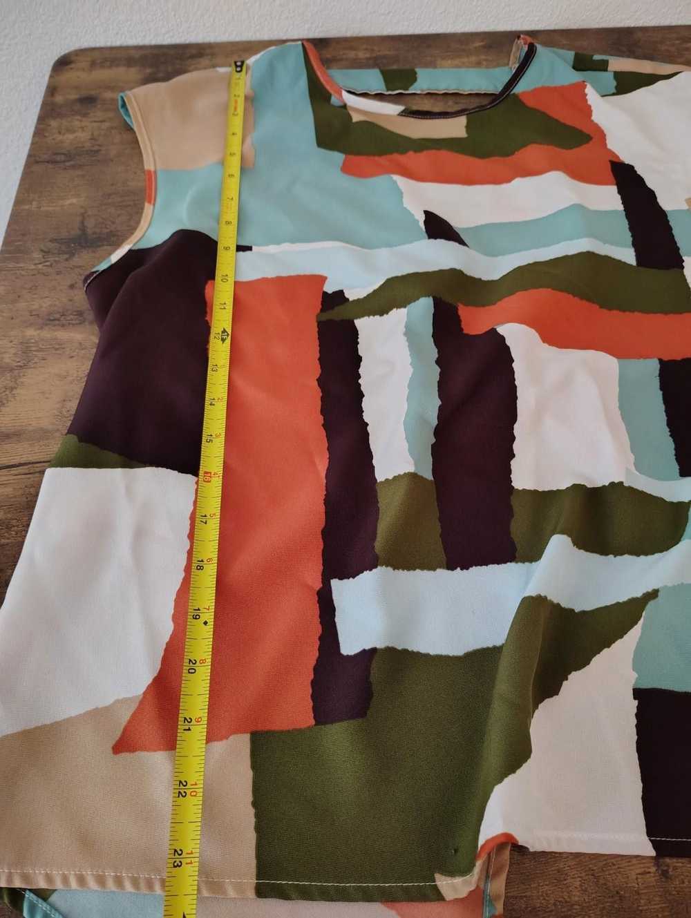 Shein Block Patch Multicolor Colorful Top Open Ba… - image 5