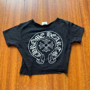 Chrome Heartsダガージップcroptop tee ブラックビンテージ Chrome Heartsダガージップcroptop tee ブラックビンテージ