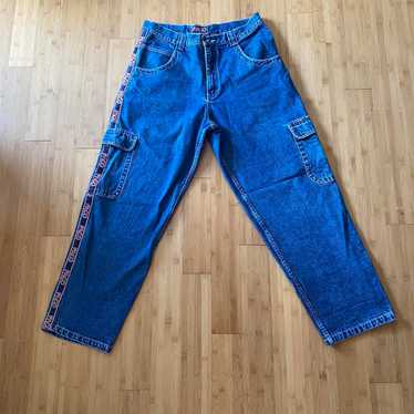 パンツ 90s PACO JEANS Super Baggy Cargo Denim Paco Jeans - Men's Vintage Baggy Cargo Denim Jeans Dark Blue