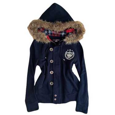 即購入⭕️激レア LIZLISADOLL fur hoodie Y2K LIZ LISA Doll Knit Zip Hoodie Black Shibuya109 Gal GYARU